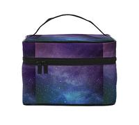 Bolsa de maquillaje de viaje con diseño de calavera de toro y cactus para mujer, resistente al agua, plegable, regalo para profesores, Universo con estrellas nebulosa, Talla única, Estuche de belleza