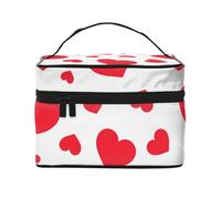 Bolsa de Maquillaje de Viaje con diseño de corazón disperso para Mujer, Organizador de cosméticos Grande