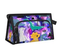Bolsa de maquillaje de viaje con diseño de galaxia para mujeres, hombres, niños, niñas, niños, galaxia Dinosa Star, bolsa de lavado multiusos, bolsa de aseo para cosméticos, artículos de tocador,