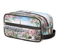 Bolsa de maquillaje de viaje con diseño de Torre Eiffel para mujeres, hombres, niños, niñas, niños, niñas, niños, bolsa de lavado de la torre Eiffel, bolsa de aseo con diseño de flores, color, Talla