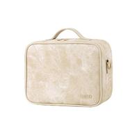 Bolsa De Maquillaje De Viaje con Espejo De Luz LED, Organizador De Cosméticos De Gran Capacidad, Estuche De Viaje para Maquillaje con Compartimento Ajustable con Lupa De 5 Aumentos.