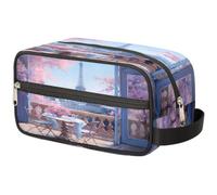 Bolsa de maquillaje de viaje con paisaje de la Torre Eiffel de París para mujeres, hombres, niños, niñas, niños, niñas, niños, bolsa de lavado, neceser organizador de artículos de aseo, color, Talla