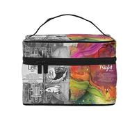 Bolsa de Maquillaje de Viaje con Pintura de Cerebro Izquierdo y Derecho para Mujer, Bolsa de cosméticos Resistente al Agua, Bolsa de Aseo Plegable, Regalos para Maestros