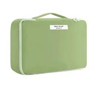 Bolsa de maquillaje de viaje [con soporte para brochas y bolsa desmontable], bolsa de cosméticos, organizador de almacenamiento para mujeres y niñas (rosa), Green, Bolsa de maquillaje