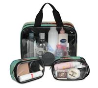 Bolsa de maquillaje de viaje de camaleón de animales para mujeres y hombres, bolsas de cosméticos translúcidas camaleón, 3 piezas, bolsa grande para ducha, organizador de artículos de tocador, color,