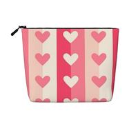 Bolsa de Maquillaje de Viaje de Gran Capacidad con diseño de harina de Cerdo a Rayas para Mujer, Impermeable, de una Sola Capa, de cáñamo sintético, portátil, con Cremallera.