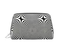 Bolsa de maquillaje de viaje elegante con estampado de líneas coloridas, bonita bolsa de cosméticos para mujer, para bolso y uso sobre la marcha, Dizzy Lines, One Size, Clásico