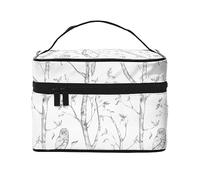 Bolsa de Maquillaje de Viaje Grey Woods and Birds para Mujer, Bolsa de cosméticos Resistente al Agua, Bolsa de Aseo Plegable, Regalos para Profesores