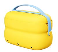 Bolsa de maquillaje de viaje impermeable con separación seca y húmeda, bolsas de cosméticos de viaje para una fácil organización, Amarillo, as described