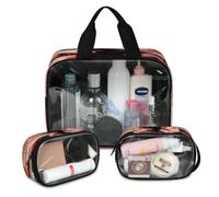 Bolsa de maquillaje de viaje japonesa Samurai para mujeres y hombres, bolsas de cosméticos translúcidas Samurai, 3 piezas, bolsa grande para ducha, organizador de artículos de tocador, color, L,