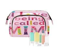 Bolsa de maquillaje de viaje Love Being Called Mimi Art Daisy Flower Zipper Bolsas de cosméticos para bolso para brochas de maquillaje