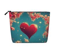 Bolsa de Maquillaje de Viaje Love Guardian para San Valentín, de Gran Capacidad, para Mujer, Impermeable, de una Sola Capa, de cáñamo sintético, portátil, con Cremallera.