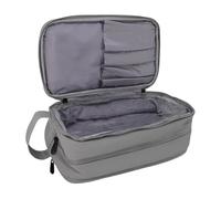 Bolsa de Maquillaje de Viaje, Organizador de Cosméticos Portátil de Gran Capacidad con 3 Compartimentos Independientes, Portaescobillas, Material Impermeable, con Maquillaje y