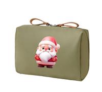 Bolsa de maquillaje de viaje, organizador de Papá Noel, bolsa de Navidad portátil e impermeable, para mujeres y adolescentes Aeropuerto Viaje Vacaciones Cosméticas, verde militar, Se référer au