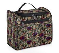 Bolsa de maquillaje de viaje para atletas de baloncesto para mujeres, hombres, niños, niñas, niños, niñas, niños, camuflaje de bosque abstracto, 11.2 L, bolsa de aseo para cosméticos, bolsa de aseo
