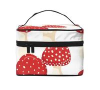 Bolsa de Maquillaje de Viaje para Mujer, Organizador de cosméticos Grande con diseño de amanita muscaria roja.