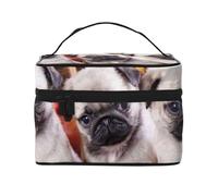 Bolsa de Maquillaje de Viaje para Mujer, Organizador de cosméticos Grande con diseño de Cachorros Pug