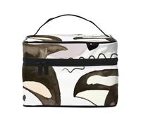 Bolsa de Maquillaje de Viaje para Mujer, Organizador de cosméticos Grande con diseño de orcas de Acuarela