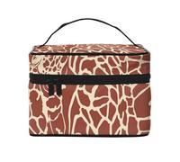 Bolsa de Maquillaje de Viaje para Mujer, Organizador de cosméticos Grande con diseño de Pieles y Cabezas de Jirafa.