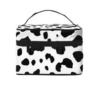 Bolsa de Maquillaje de Viaje para Mujer, Organizador de cosméticos Grande con Estampado de Perro dálmata y Lunares Negros