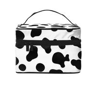 Bolsa de Maquillaje de Viaje para Mujer, Organizador de cosméticos Grande con Estampado de Perro dálmata o Textura de Piel de Vaca.