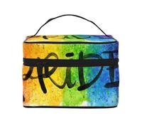 Bolsa de Maquillaje de Viaje para Mujer, Organizador de cosméticos Grande, diseño arcoíris del Orgullo Gay LGBTQ