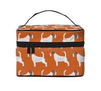 Bolsa de Maquillaje de Viaje para Mujer, Organizador de cosméticos Grande, diseño de Jack Russell Terriers Naranja, Lindo Perro Jack Russell