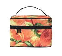 Bolsa de Maquillaje de Viaje para Mujer, Organizador de cosméticos Grande, diseño de melocotón Delicioso
