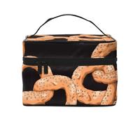 Bolsa de Maquillaje de Viaje para Mujer, Organizador de cosméticos Grande, diseño de Pretzel Fresco