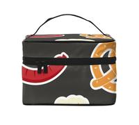 Bolsa de Maquillaje de Viaje para Mujer, Organizador de cosméticos Grande, diseño de Pretzel y Cerveza