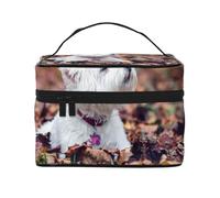 Bolsa de Maquillaje de Viaje para Mujer, Organizador de cosméticos Grande, diseño de West Highland White Terrier, diseño de Westie Bokeh