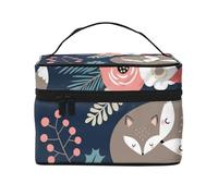 Bolsa de Maquillaje de Viaje para Mujer, Organizador de cosméticos Grande, diseño de Zorro, Animal, Flor, monito e Hija, Hijo