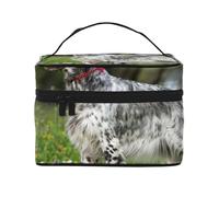 Bolsa de Maquillaje de Viaje para Mujer, Organizador de cosméticos Grande, Ideal para Perros de césped, Setter inglés.