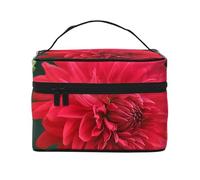 Bolsa de Maquillaje de Viaje para Mujer, Organizador de cosméticos Grande, Red Dahlia