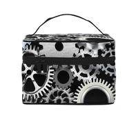 Bolsa de Maquillaje de Viaje para Mujer, Organizador de cosméticos Grande, tecnología de renderizado de Metal y Arte Digital.