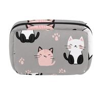 Bolsa de maquillaje de viaje para mujer, organizador de maquillaje de gran capacidad, bolsa de gran apertura, accesorios de tocador, cepillos, gatos negros y amarillos, Multicolor 20, Talla única