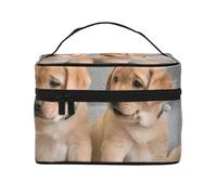 Bolsa de Maquillaje de Viaje para Mujer, Organizador Grande de cosméticos, con Cachorros de Golden Retriever y labradores.