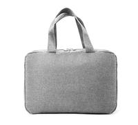 Bolsa de maquillaje de viaje para mujer, resistente al agua, organizador de artículos de tocador, contenedor de almacenamiento para accesorios de cosméticos, gris