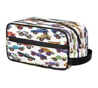 Bolsa de maquillaje de viaje para mujeres, hombres, niños, niñas, niños, coloridos camiones monstruos, bolsa de lavado, bolsa de aseo para cosméticos, organizador de artículos de tocador, color, Talla