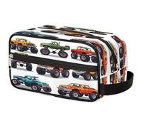 Bolsa de maquillaje de viaje para mujeres, hombres, niños, niñas, niños, niñas, niños, bolsa de lavado con estampado de camiones monstruos, bolsa de aseo para cosméticos, bolsa de ducha, color, Talla