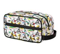 Bolsa de maquillaje de viaje para mujeres, hombres, niños, niñas, niños, torre Eiffel, bolsa de lavado de graffiti, bolsa de aseo para cosméticos, organizador de artículos de tocador, color, Talla