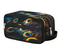 Bolsa de maquillaje de viaje para mujeres, hombres, niños y niñas, bolsa de lavado de plumas de pavo real, bolsa organizadora de artículos de tocador cosméticos bolsa de ducha, color, Talla única,