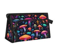 Bolsa de maquillaje de viaje para mujeres y hombres, bolsa de aseo con diseño de hongos mágicos, bolsa de aseo y ducha, organizador, color, L, Organizador de bolsas