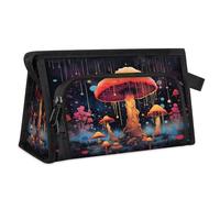 Bolsa de maquillaje de viaje para mujeres y hombres, bolsa organizadora de cosméticos de hongos del bosque, artículos de tocador, artículos de tocador, color, L, Organizador de bolsas