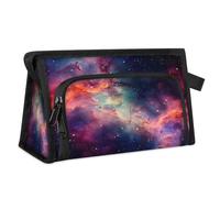 Bolsa de maquillaje de viaje para mujeres y hombres, colorido universo galaxia, nebulosa, neceser para cosméticos, artículos de tocador, bolsa organizadora de ducha, color, L, Organizador de bolsas