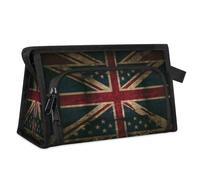 Bolsa de maquillaje de viaje para mujeres y hombres, con banderas británicas americanas, bolsa de aseo para cosméticos, artículos de tocador, bolsa organizadora de artículos de tocador, color, L,