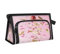 Bolsa de maquillaje de viaje para mujeres y hombres, con estampado de manzanas y flores, bolsa de aseo para cosméticos, artículos de tocador, bolsa de ducha, organizador, color, L, Organizador de