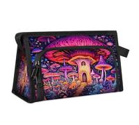 Bolsa de maquillaje de viaje para mujeres y hombres, diseño de bosque de hongos mágicos, multiuso, bolsa de lavado, bolsa organizadora de artículos de aseo personal, color, L, Organizador de bolsas