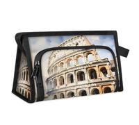 Bolsa de maquillaje de viaje para mujeres y hombres, diseño de ciudades de Europa, paisaje romano, neceser para cosméticos, artículos de tocador, bolsa organizadora de ducha, color, L, Organizador de