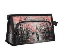 Bolsa de maquillaje de viaje para mujeres y hombres, diseño de la Torre Eiffel, bolsa de lavado para cosméticos, artículos de tocador, bolsa de ducha, organizador, color, L, Organizador de bolsas